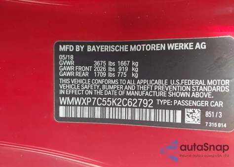 2019 Mini Hardtop Cooper S z USA, uszkodzony, nr VIN WMWXP7C55K2C62792